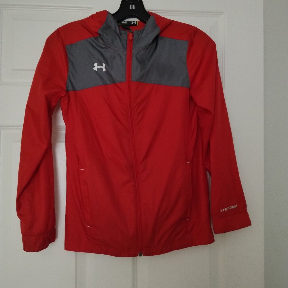 under armour red rain jacket